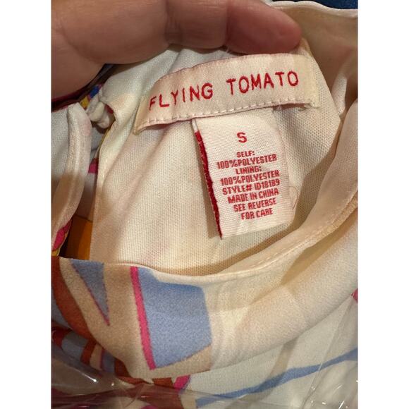 BOHO  Floral Flying Tomato Dress Fall  Ruffles womens size small Puff Sleeve - Picture 10 of 11